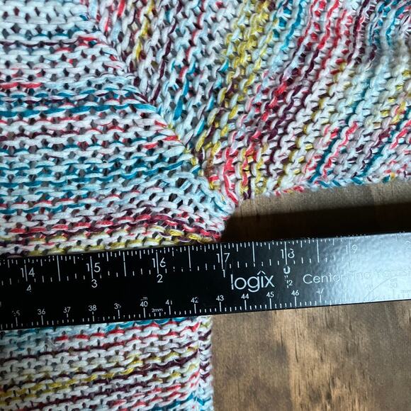 Eddie Bauer Womens Sweater Multicolor Knitted V Neck Pullover Hoodie Large - Picture 8 of 12